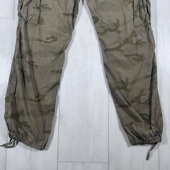 Stussy Men's 34x31 Camo Cargo Pants Beige Green 6 Pocket Drawstring - Picture 6 of 16